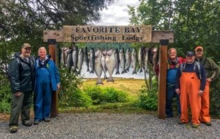 Photo of a Group of Anglers with Their Haul at One of the Best Alaska Fishing Lodges