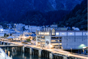 An alluring picture of Juneau, Alaska, at night.
